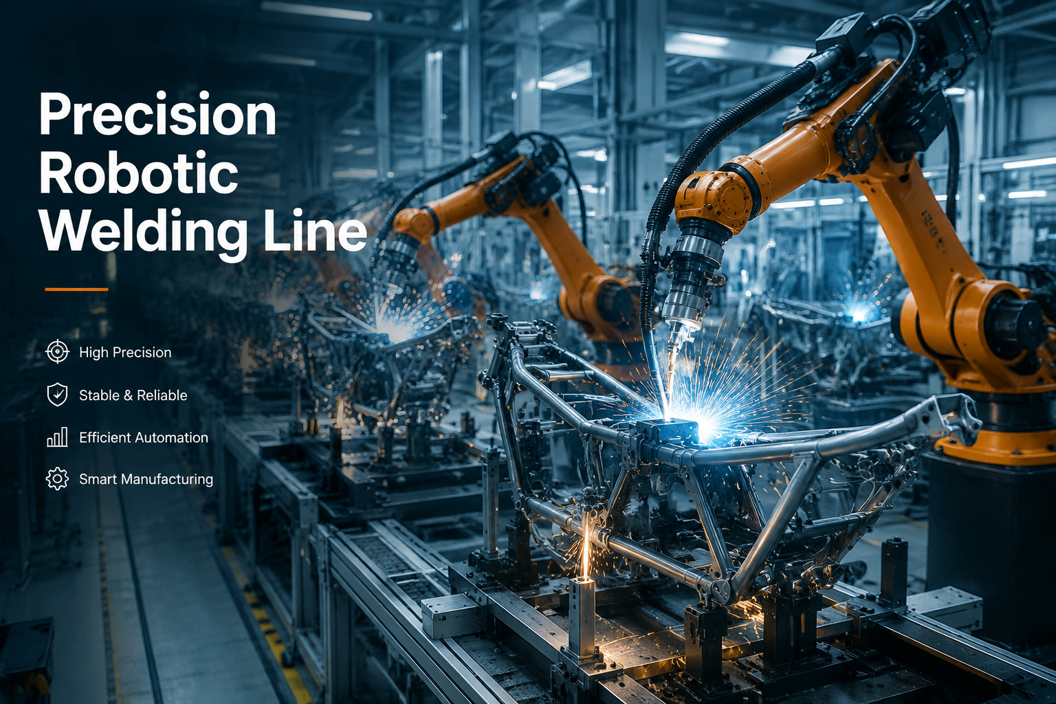 Precision welding line for workshop equipment
