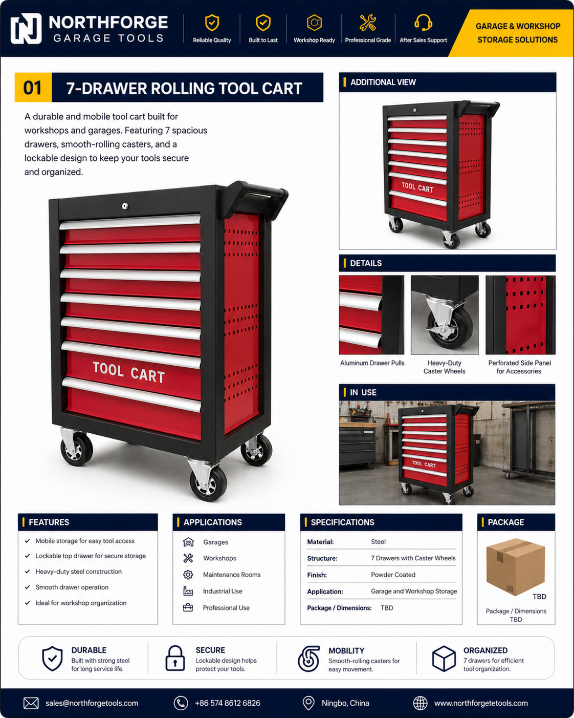 7-Drawer Tool Cart
